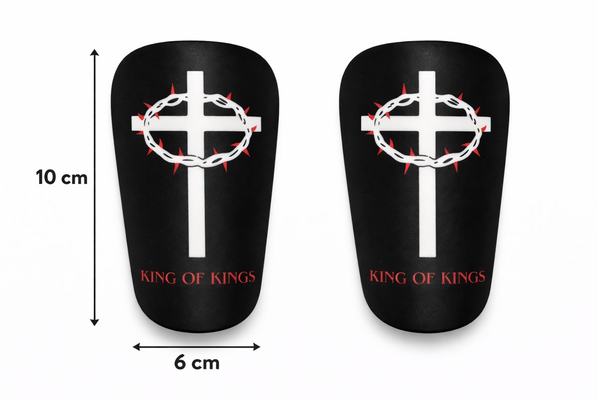 KING OF KINGS - Mini shinpads voetbal - Mini scheenbeschermers voetbal - kleine scheenbeschermers - kleine shinpads - Voetbal - Zwart