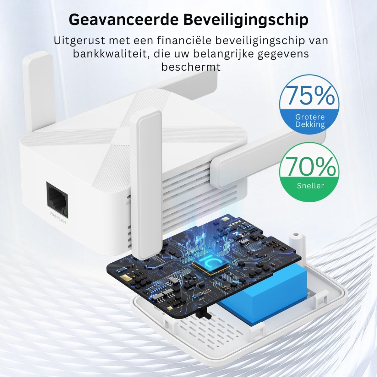 CLVP® WiFi Versterker Stopcontact Dual Band Internet Range Extender - afbeelding 2