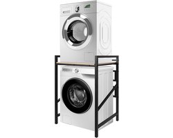 Wasmachine rek - Droger stapelaar - Ruimtebesparing keuken - 3 Hoogtes verstelbaar - 61 x 71 x 104 cm - Wit