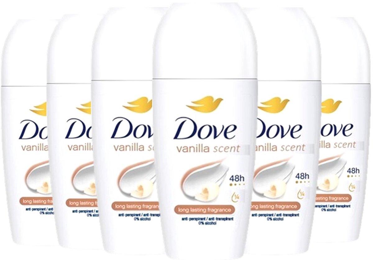 6x Dove Deo Roll-on - Vanilla 50 ml
