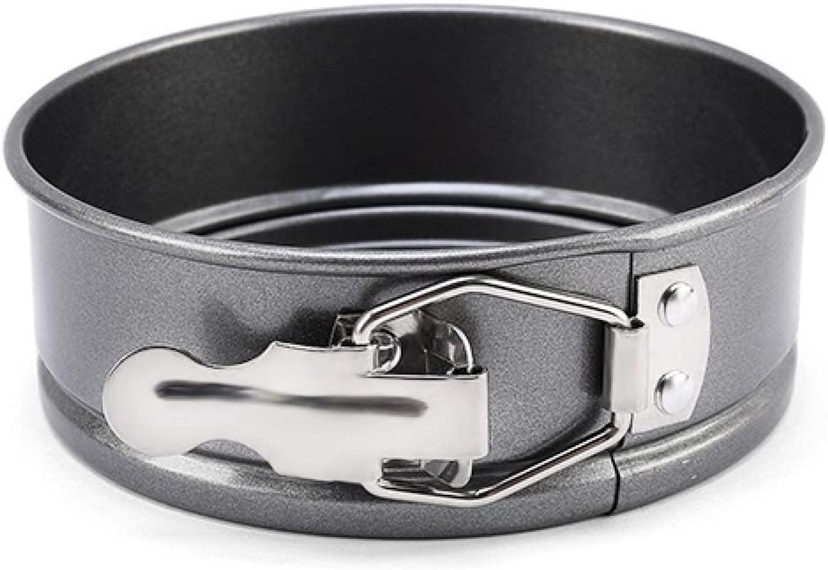 Ronde Bakvorm - Taartvorm Bakplaat - Zelf Bakken - Verwijderbare Bodem - 3x2x1 cm - Grijs