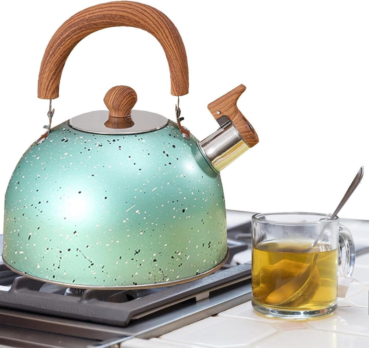 Waterketel Roestvrij Staal - Theeketel Inductie Gas - Snel Water Koken - Luid Fluitje Herinnert - 2 Liter Capaciteit