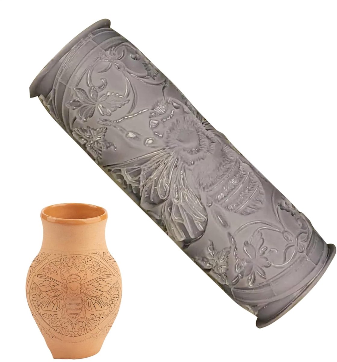 Klei Roller - Textuur Gereedschap - Keramiek Decoratie - Vogel Patroon - 10 cm Lengte