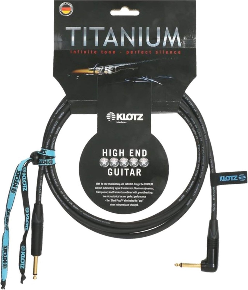 Instrumentkabel - Muziek kabel - Gitaar aansluiten - Haakse stekker - 6 meter - Zwart