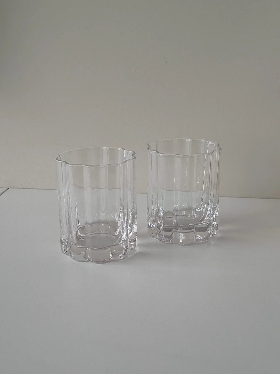 Luno - drinkglazen set - Flower Mini - 220 ml - transparant - hittebestendig, vaatwasserbestendig, 2 stuks