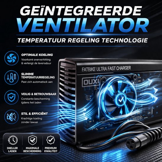Ultra Snelle Fatbike Lader 48V 54.6V 5A GX16 - Snellader - Geschikt voor OUXI V8 V20 V30 S20 GT2000 Crossboss QMwheel van Merkloos — afbeelding 5
