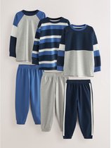 Next - Jongens - Set van 3 joggingpakpyjama's met lange mouwen - Blauw