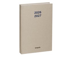 Brepols agenda 2026-2027 - Prevision NATURE - Schoolagenda - 1 week op 2 pagina's - Gekartonneerde omslag - Weekoverzicht - Beige - 17.1 x 22 cm