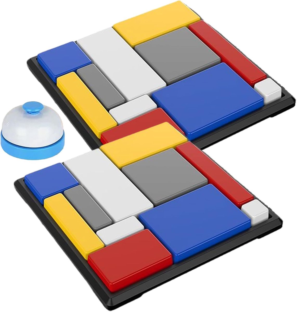 Logische Puzzel - Hersenkrakers Educatief - Intelligentie Training - Veelzijdige Puzzelblokken - 14x14 cm - Blauw