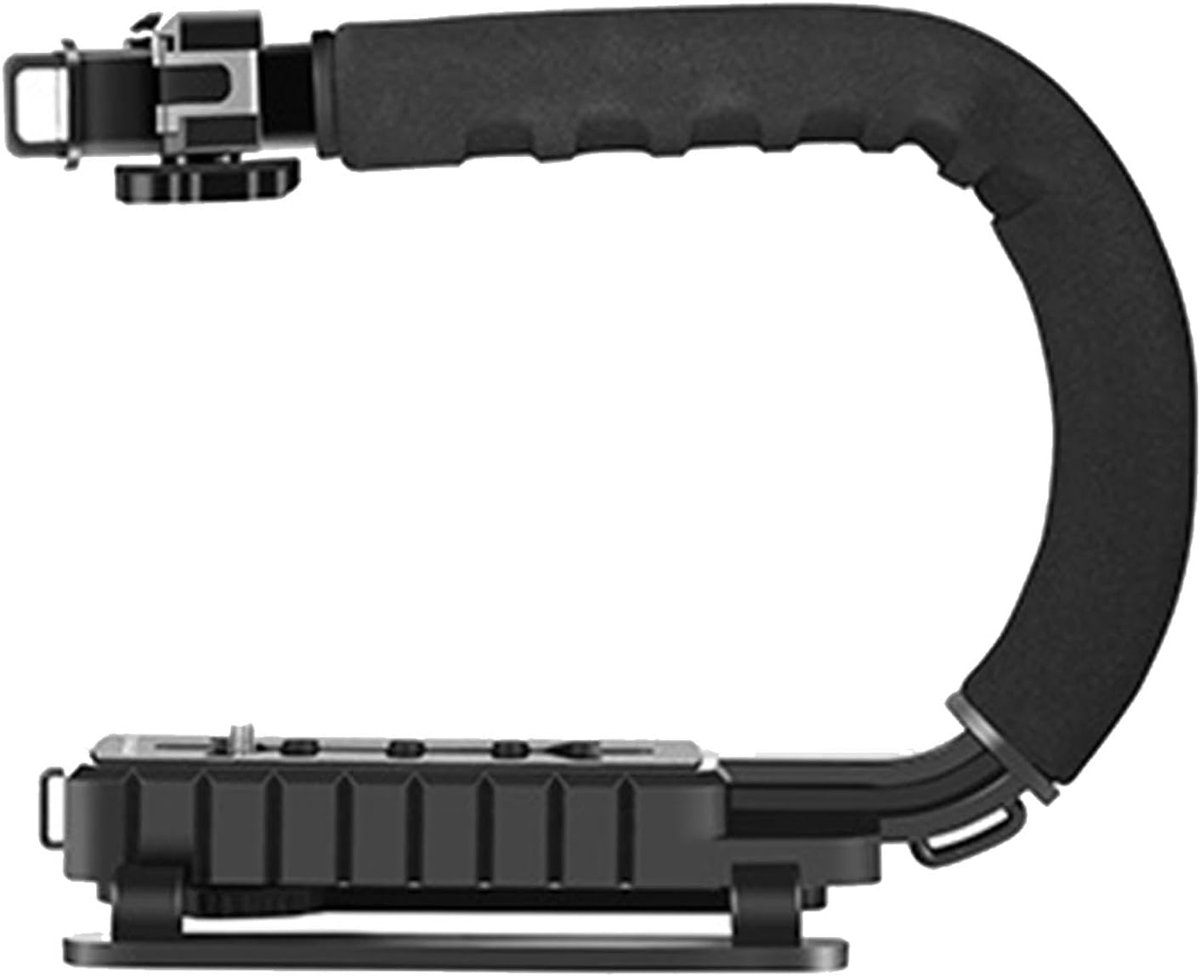 Camera Handgreep - Stabilisator Grip - Soepel Filmen - Verstelbare Koude Schoen - 25x205x9cm - Zwart