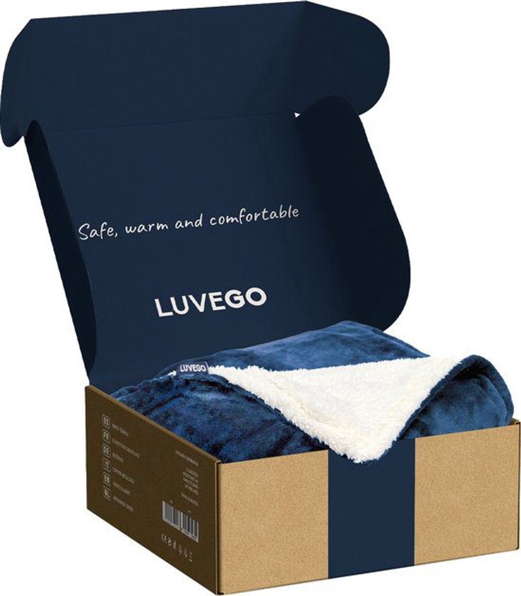 Luvego Elektrische Deken XL - Bovendeken & Warmtedeken - 180x130CM - 1 of 2 persoons - TÜV GS - Omslagdeken & Knuffeldeken - 9 Warmtestanden met Timer - 160W - Wasbaar - Verwarmingsdeken Fleece Plaid - Blauw – foto 4