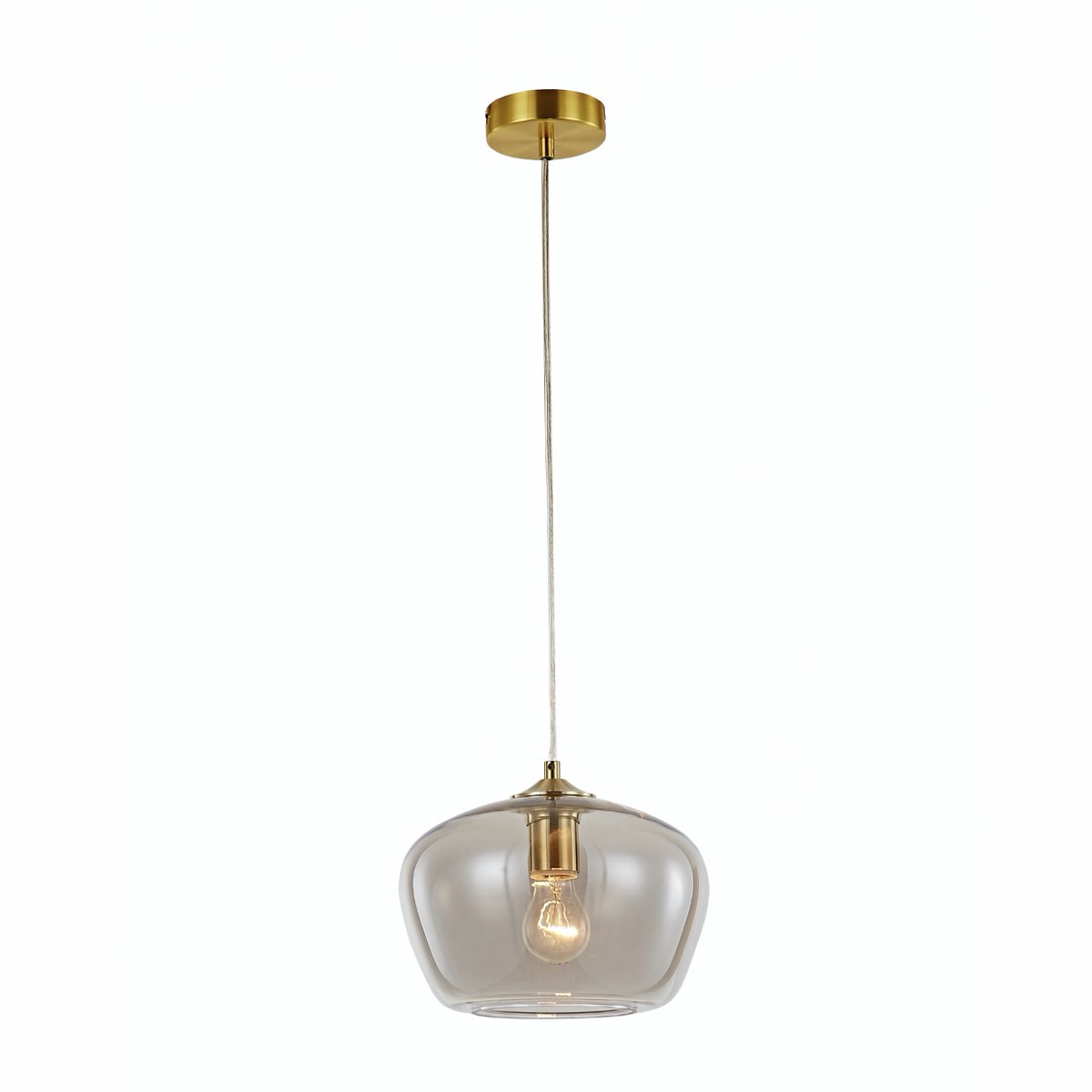 Kosilum - Irina - Hanglamp - Messing - Glas en roestvrij staal