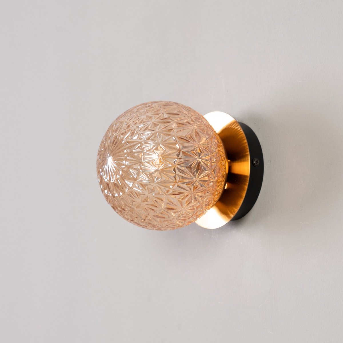 Kosilum - Orian - Wandlamp - Goud/Messing - Metaal en glas