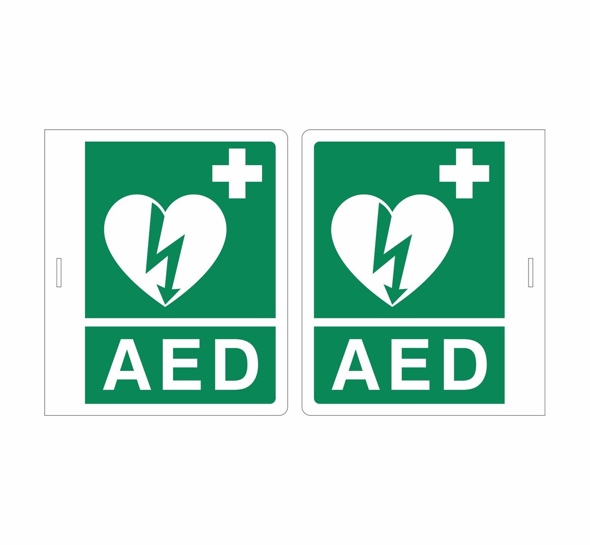 AED REFLECTEREND (7-10 jaar buitengebruik) 15x20 cm DIBOND bord haaks