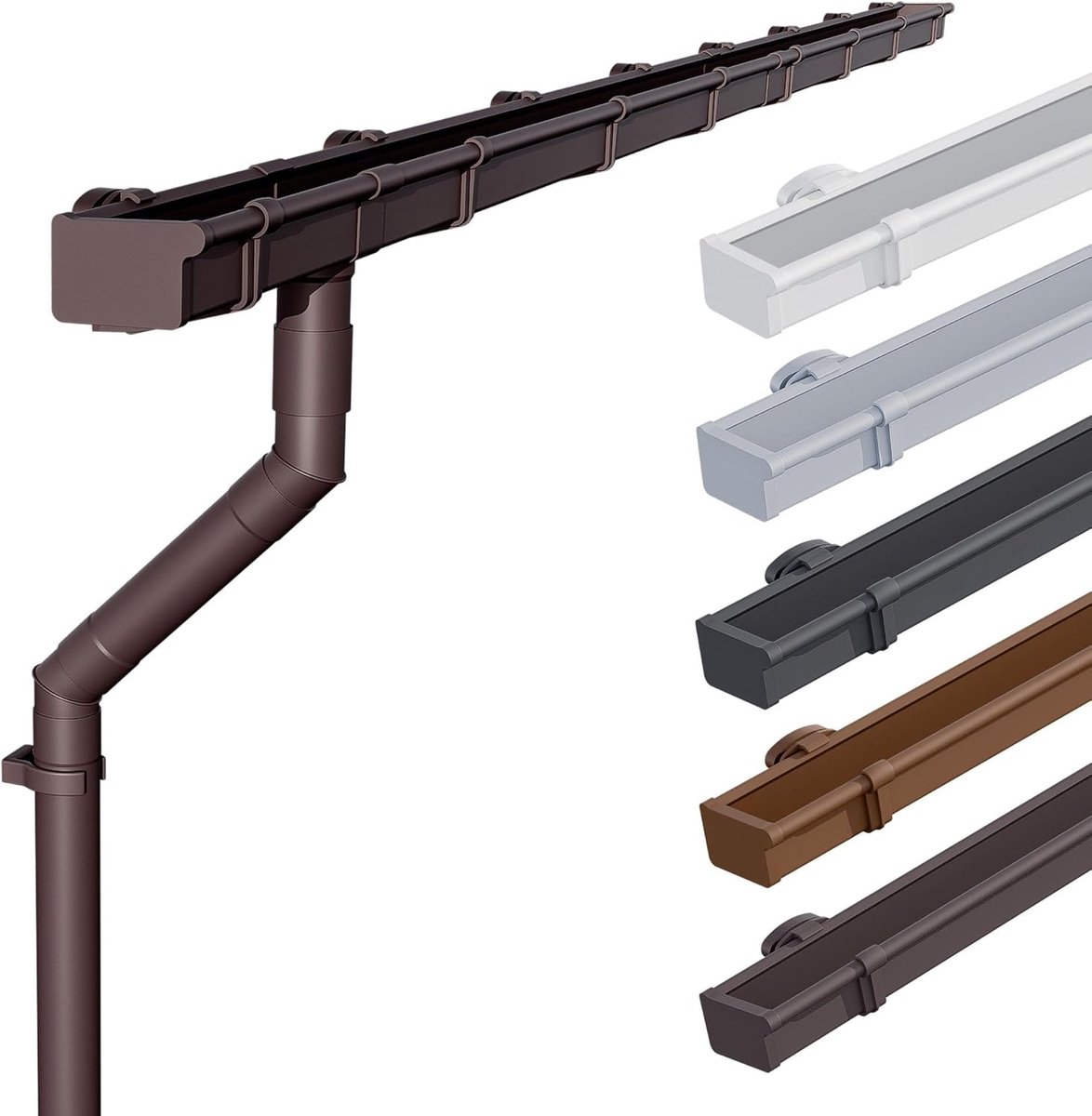 Dakgootset voor tuinhuis - 68mm bakgoot 4m antraciet PVC