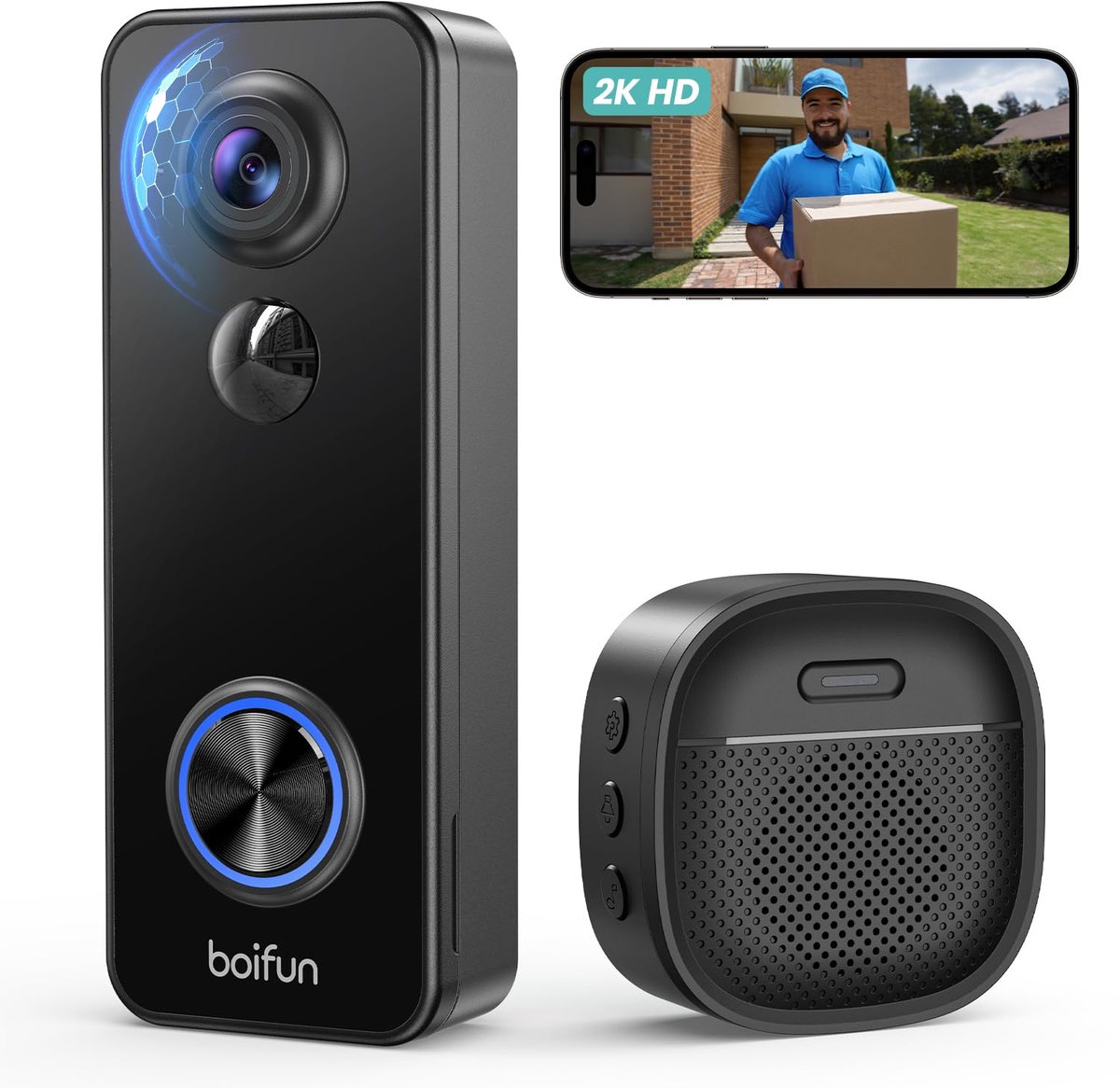 Boifun Video Doorbell J7 2K HD met Nachtzicht - Shenzhen Globaleda Supply Chain MGT Co., - €65,99