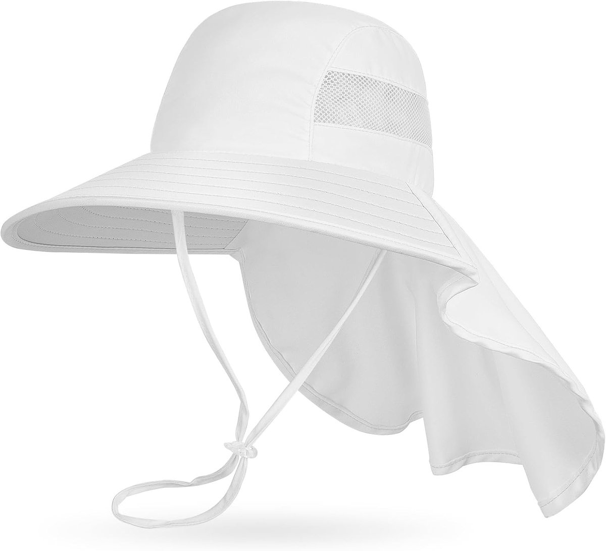 Zonnehoed voor Kinderen - Verstelbare Bucket Hat met Brede Rand en Nekflap - Perfect voor Strand en Buitenactiviteiten