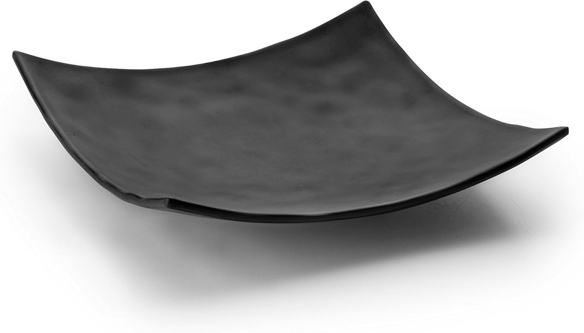 Vierkante melamine dienblad zwart 25 x 25 cm