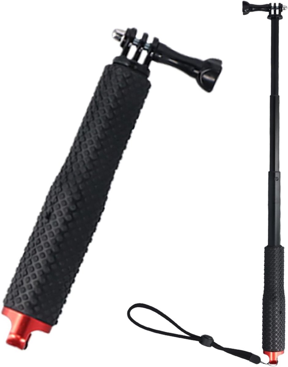 Waterdichte aluminium selfiestick - Uitschuifbare monopod tot 49 cm voor Action Cam