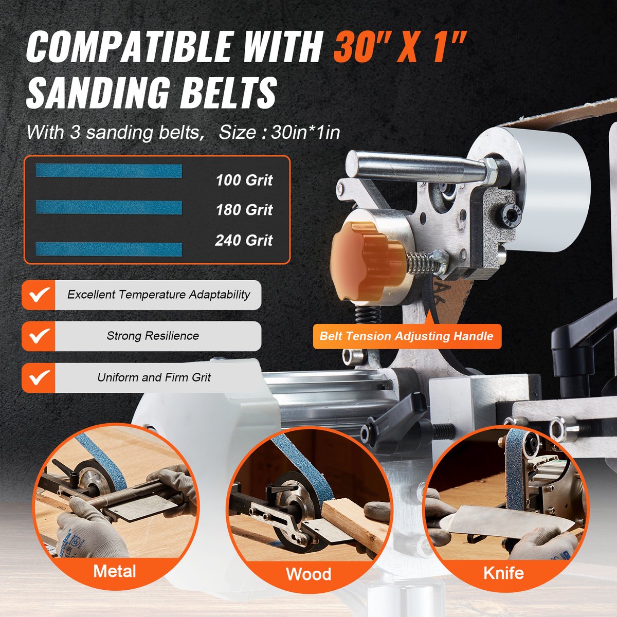 VEVOR Bandschuurmachine 762x25,4mm Bandschuurmachine Schuurmachine Vfd 2 Schuurmodi – foto 8