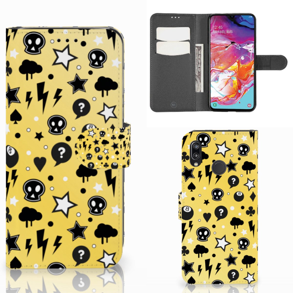 Telefoonhoesje met Naam Samsung Galaxy A70 Punk Geel