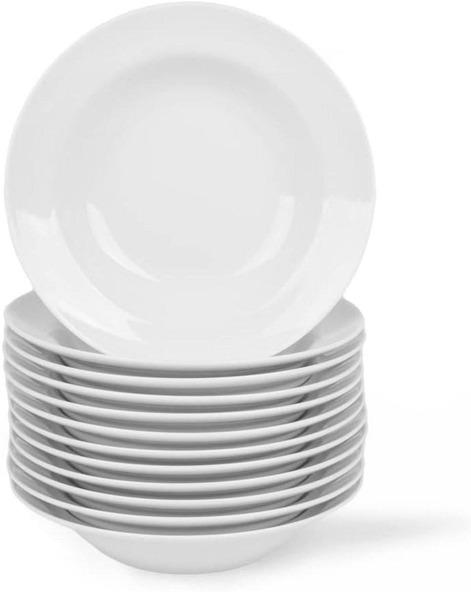 Set van 12 Soepborden 23 cm - Hoge Kwaliteit Porselein