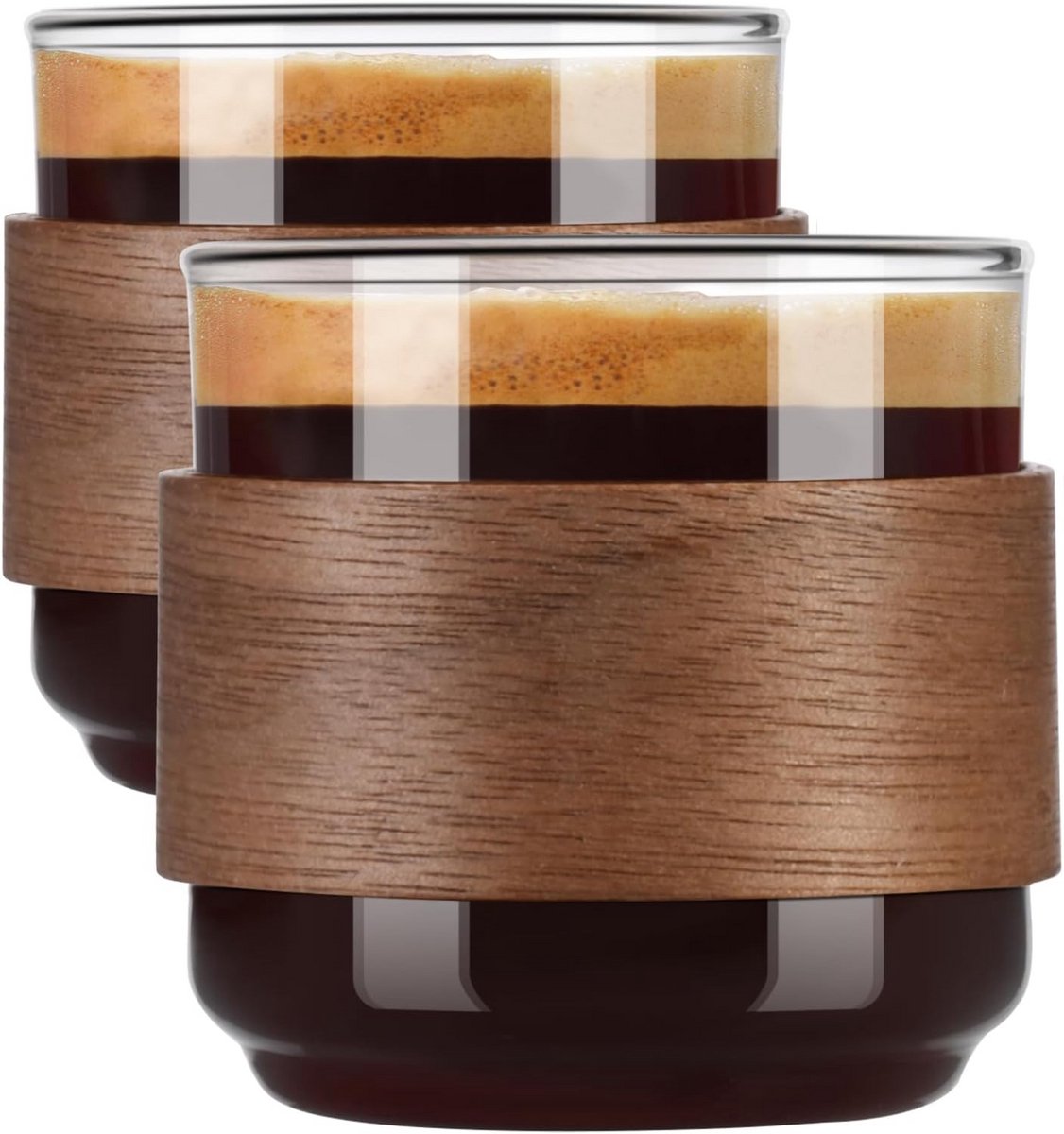 Espresso Kopjes Set van 2 - Geïsoleerde Borosilicaat Koffiekoppen 5 oz