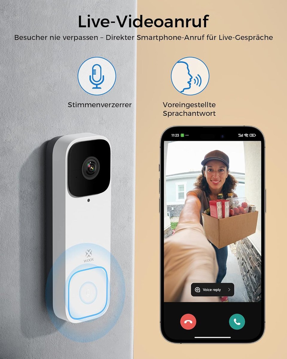 Meowant Slimme Video Deurbel met 2K FHD Camera en Nachtzicht - afbeelding 3