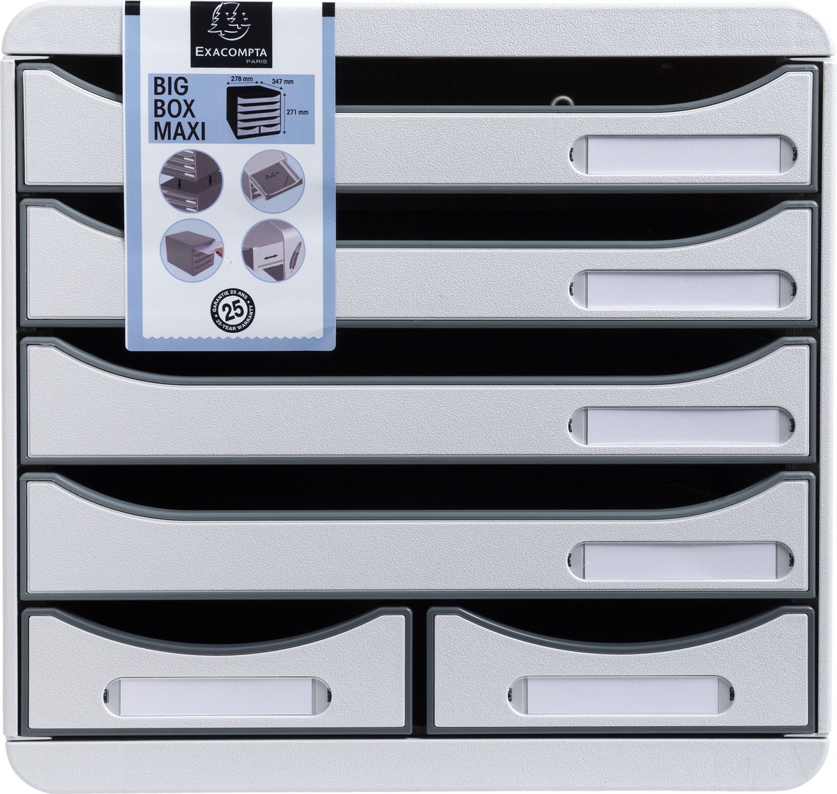 Exacompta Ladenblok Big Box Maxi 6 laden Office - Lichtgrijs - 312740D