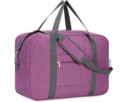 voor United Airlines Opvouwbare Carry on Bag 45x36x20 Reizen Duffel Bag Packable Bagage Duffle voor Vrouwen en Mannen 30L, Donkerviolet (met schouderband)