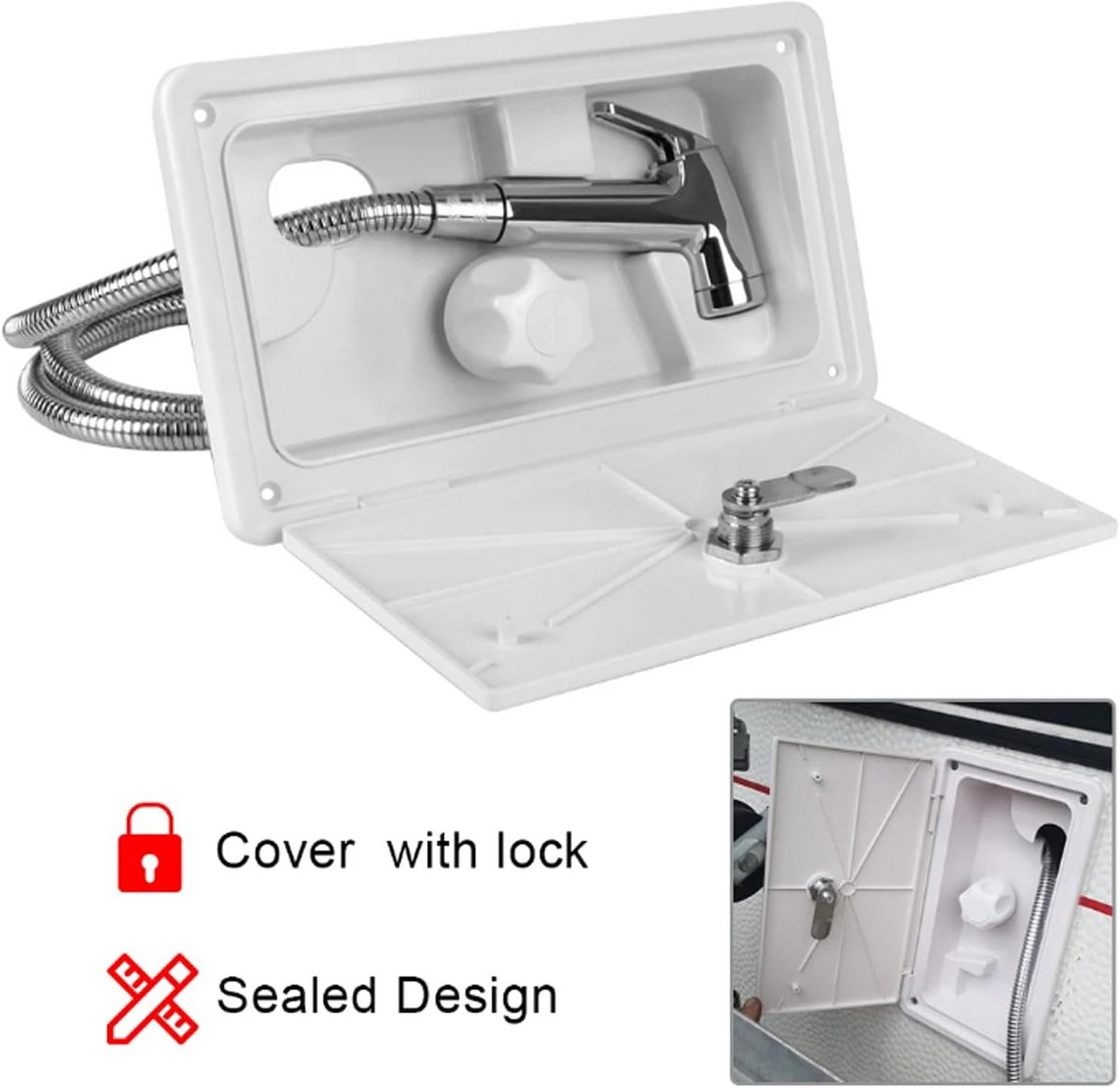 Buitendouche voor Camper met Warm en Koud Water, Ergonomische Buiten Douche Set voor Kamperen thumbnail 4