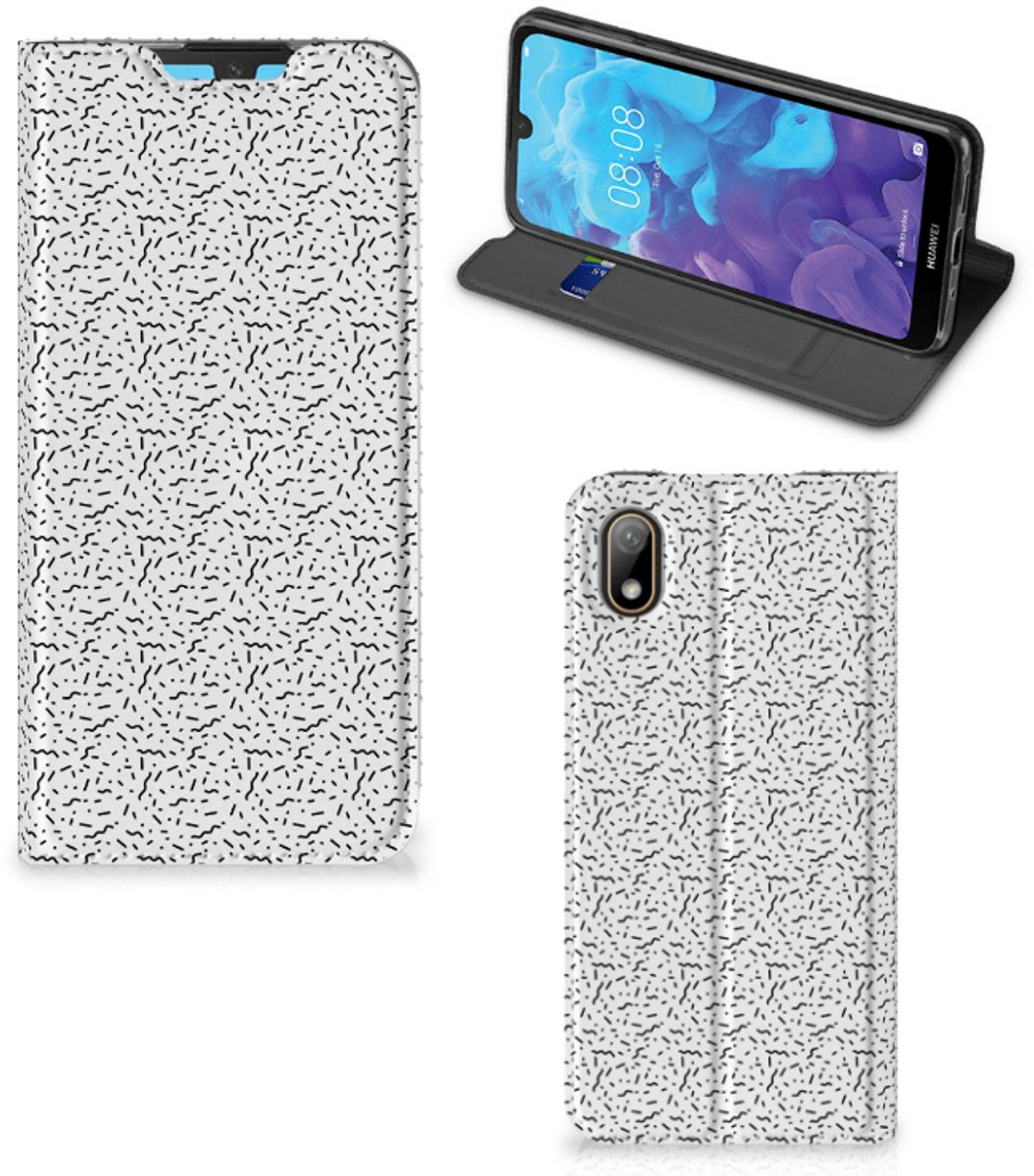 Huawei Y5 (2019) Hoesje met Magneet Stripes Dots