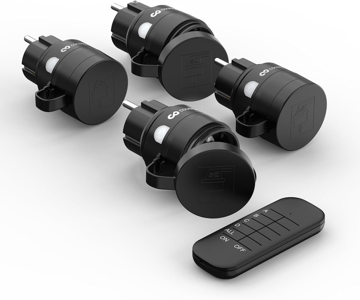 Draadloze stopcontacten voor buiten met afstandsbediening - IP44, 30m bereik, 2300 watt
