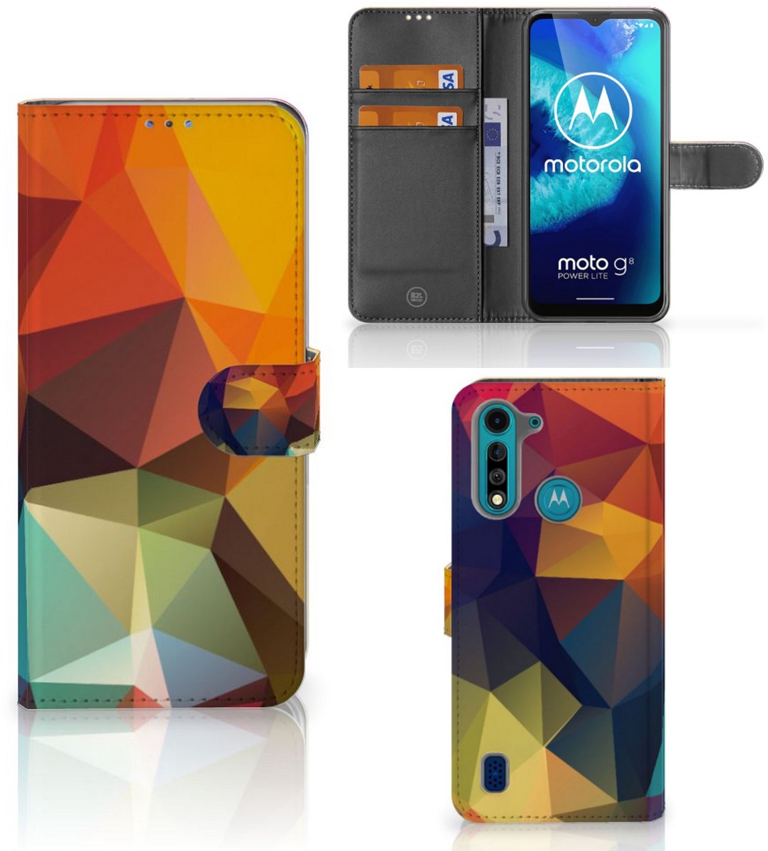 Book Case voor Motorola G8 Power Lite Book Case Polygon Color