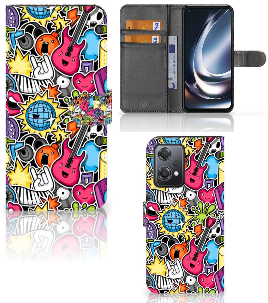 OnePlus Nord CE 2 Lite Wallet Case met Pasjes Punk Rock