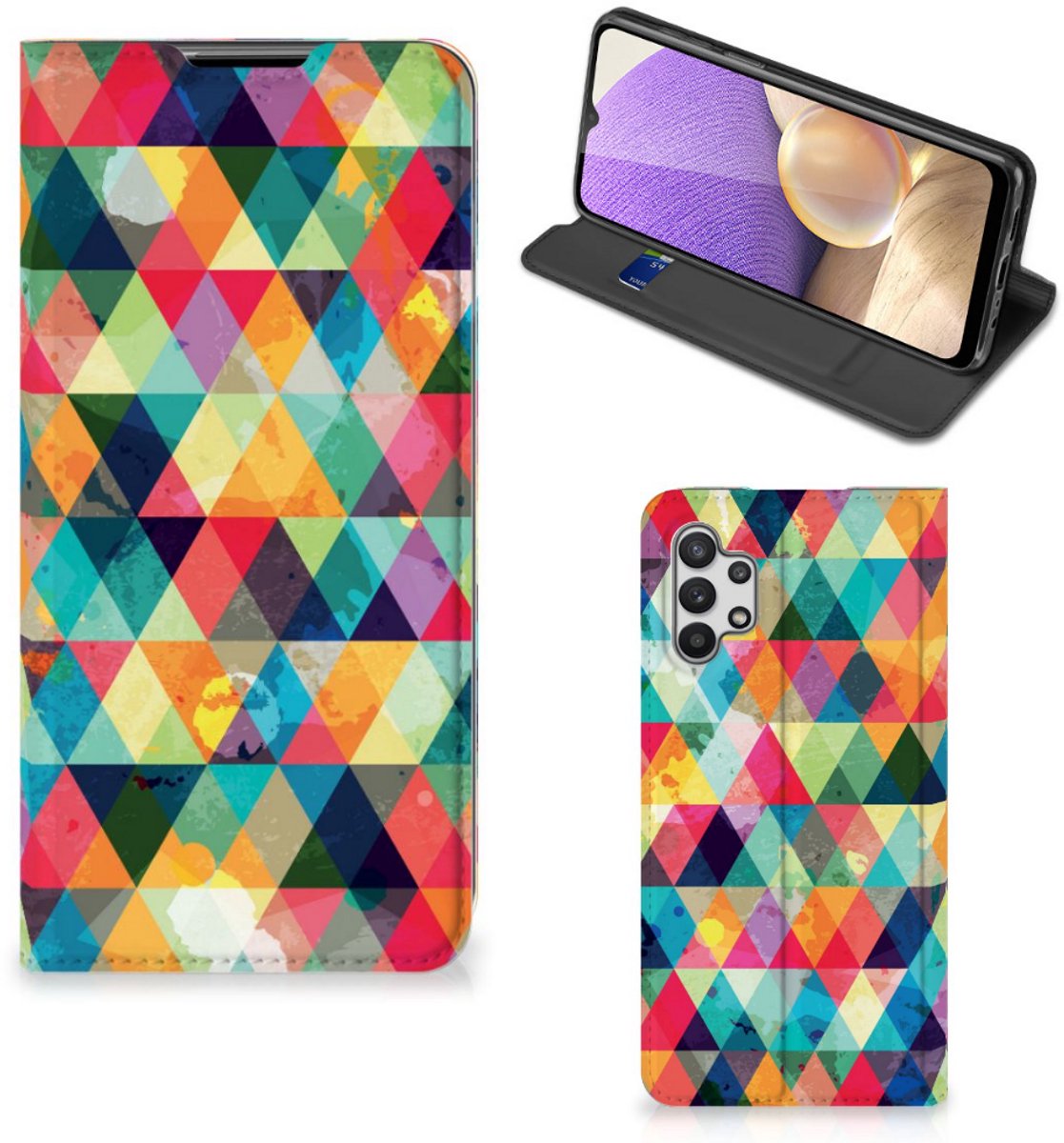 Samsung Galaxy A32 5G Hoesje met Magneet Geruit