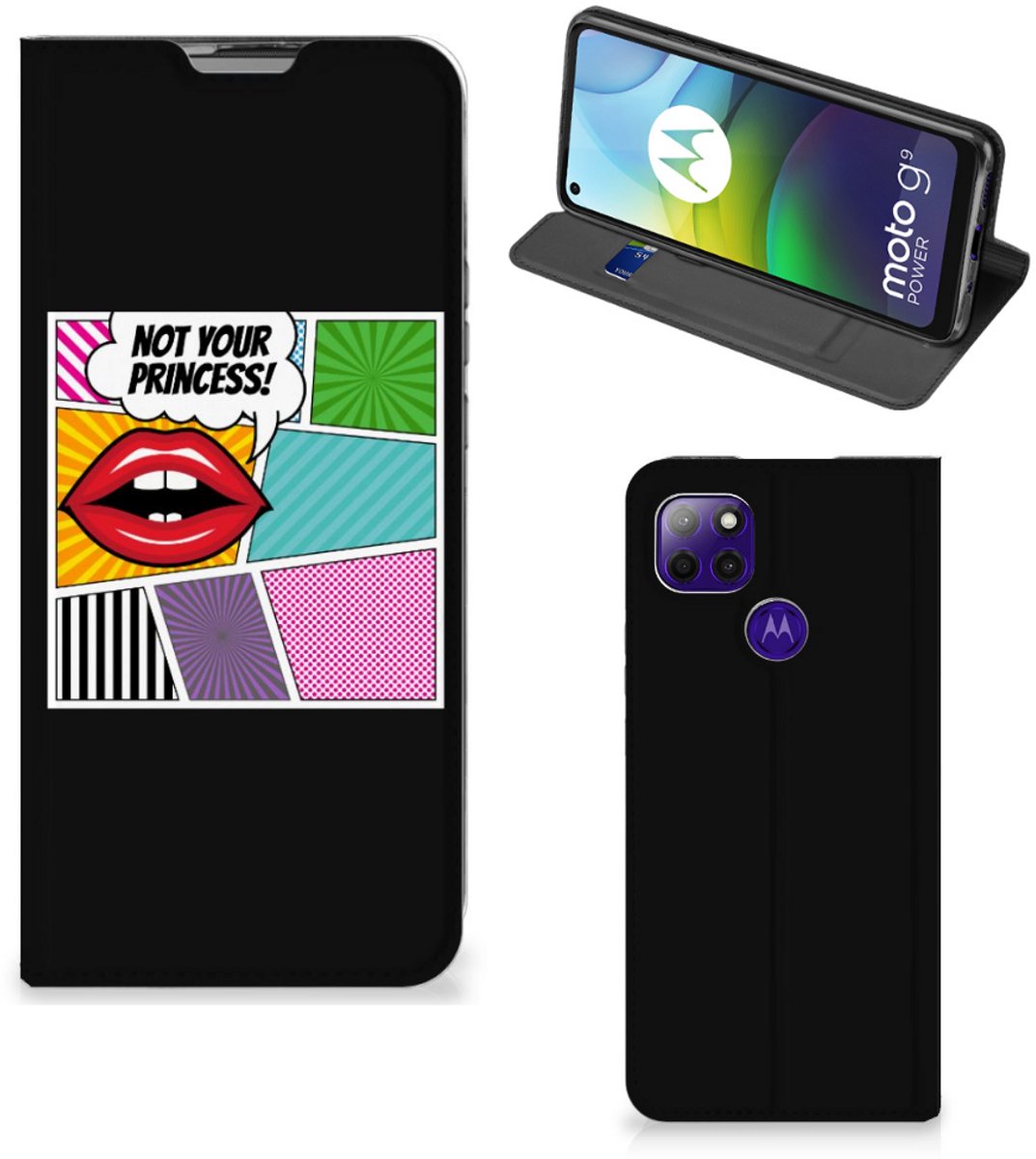 Motorola Moto G9 Power Hippe Standcase Popart Princess