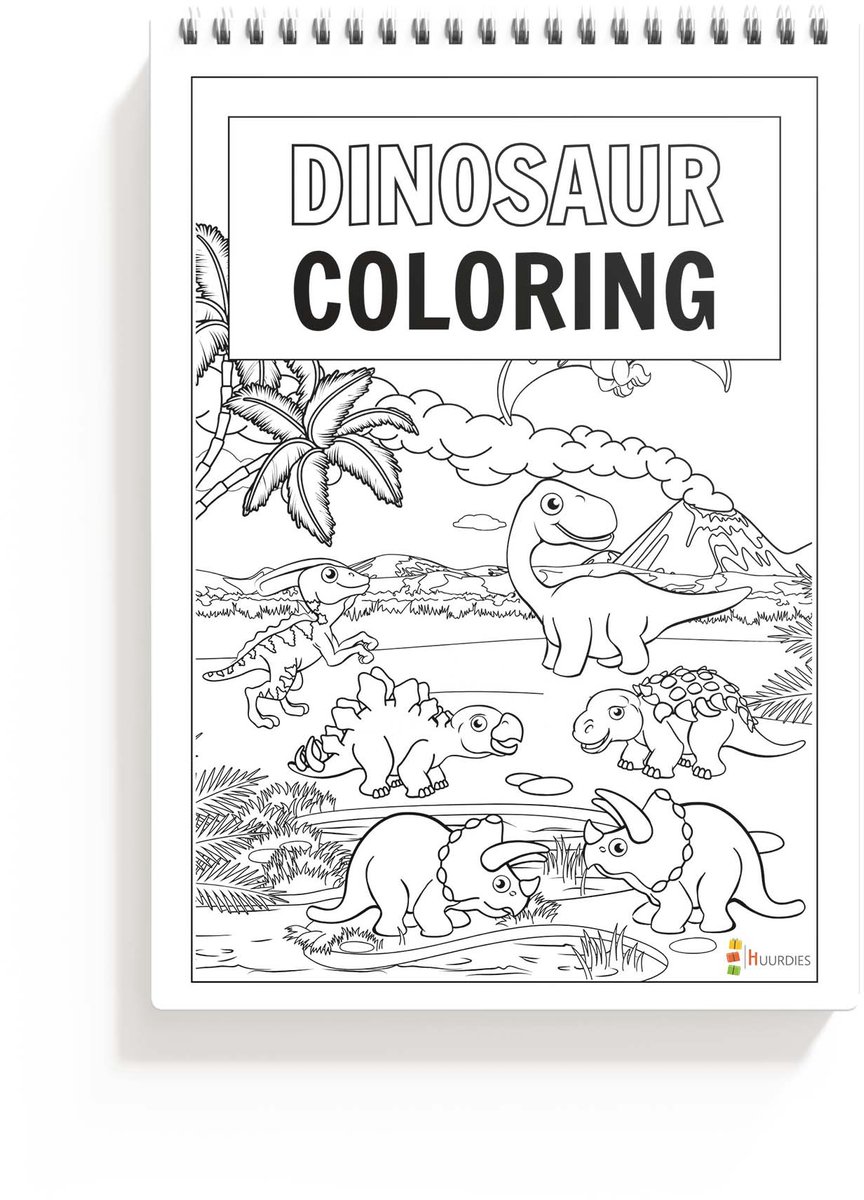 Huurdies - Kleurblok - Dino - A4 - 32 Kleurplaten