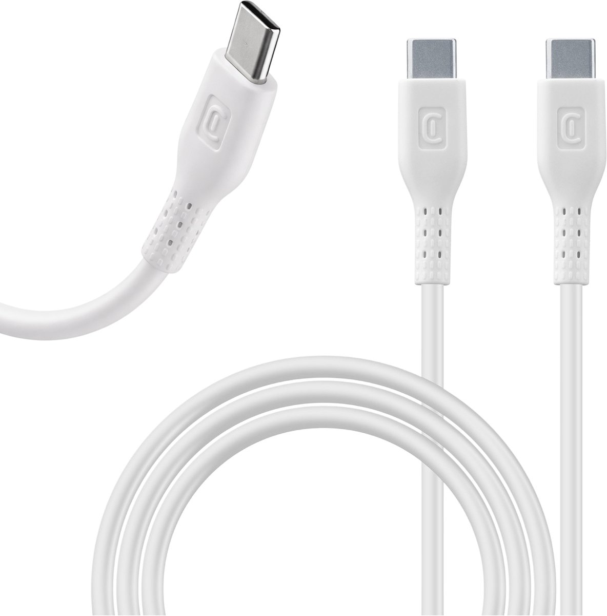 Cellularline Kabel USB-C naar USB-C/Lightning 1.5m - Dubbele Connector - Wit