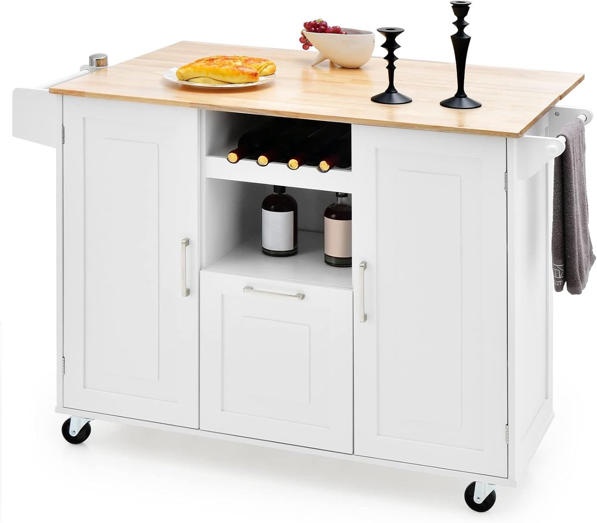 Navy® Keukeneiland Verplaatsbaar - Keukeneiland - Kookeiland - Zwart - ‎45cm x 130cm x 90cm