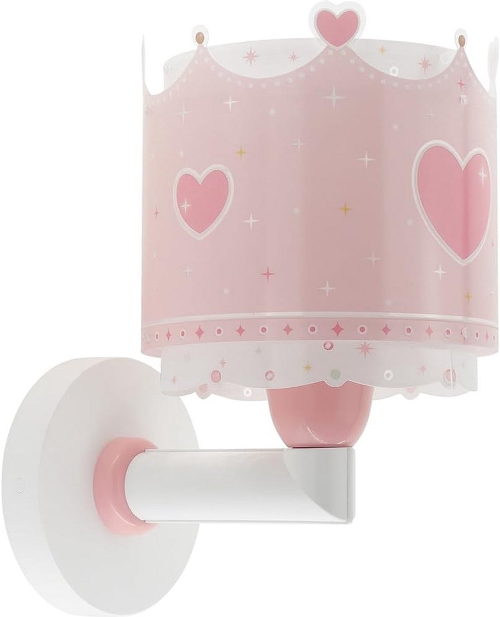 Wandlamp voor Kinderkamer - Roze Kroon met Harten