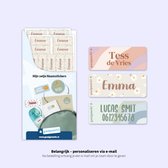 Goedgemerkt - Kleine Design Naamstickers - 48 Labels - Vaatwasser- en magnetronbestendig - Multicolor