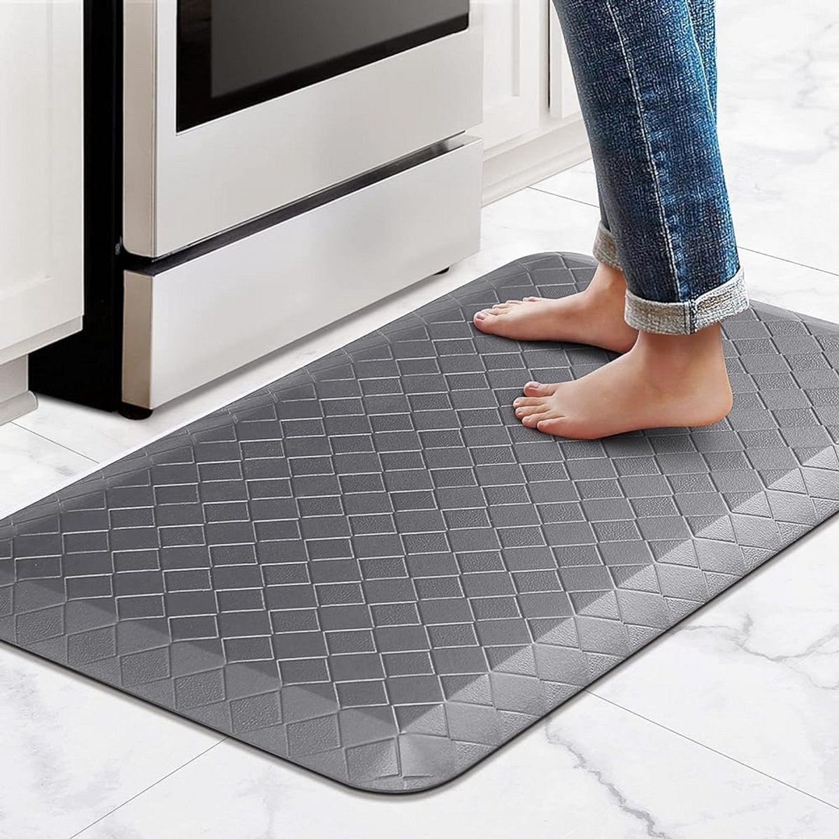 Ergonomisch Anti-Vermoeidheid Keukenmat - Waterdicht, Antislip en Stevig - 44 x 71 cm - Grijs