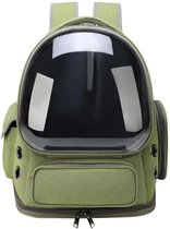 Sac à dos pour chat - Sac à dos pour chat avec fenêtre transparente et ventilation - Sac à dos de transport pour chats jusqu'à 7 kg - Couleur Vert