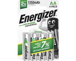 Energizer Batteries AA, rechargeable, 4 pieces, rechargeable, universal