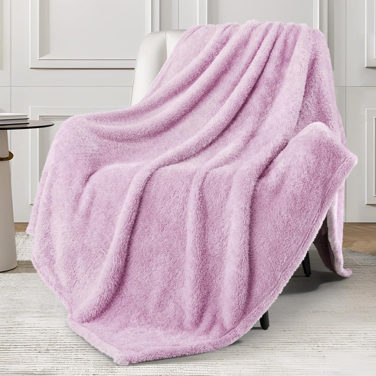 Zachte Flanellen Plaid - Grote Fleece Deken van 127 x 178 cm in Lila en Paars