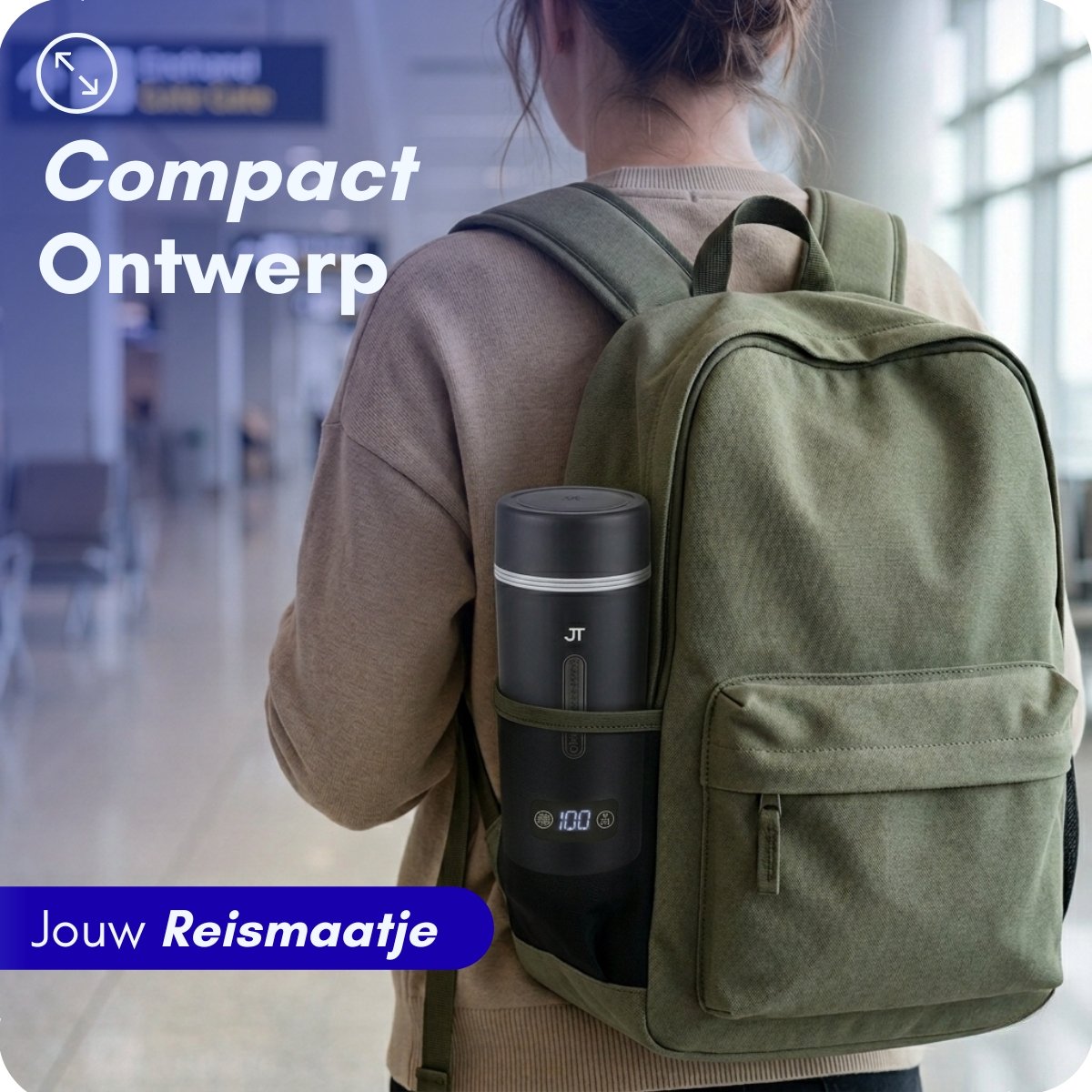 JT Products Reis Waterkoker – 350mL –4 Temperatuurstanden - Mini Waterkoker – Kleine Waterkoker Camping – Draagbare Waterkoker — afbeelding 4
