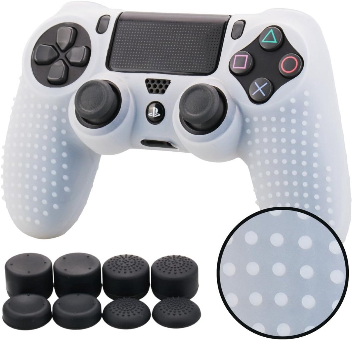 Non-slip Silicone Case voor PS4 Controller met Grip Thumb Grips