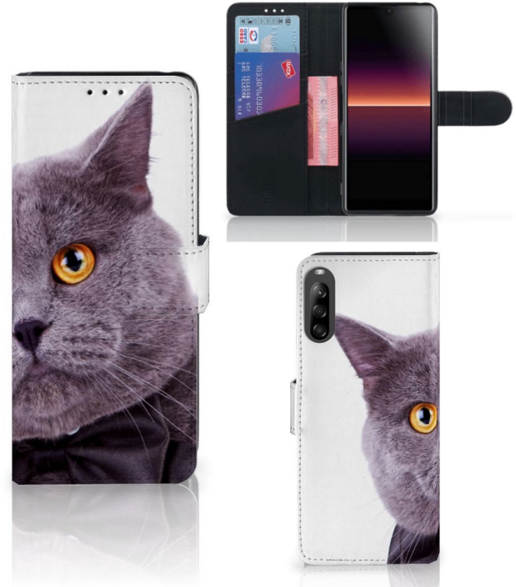 Sony Xperia L4 Telefoonhoesje met Pasjes Kat