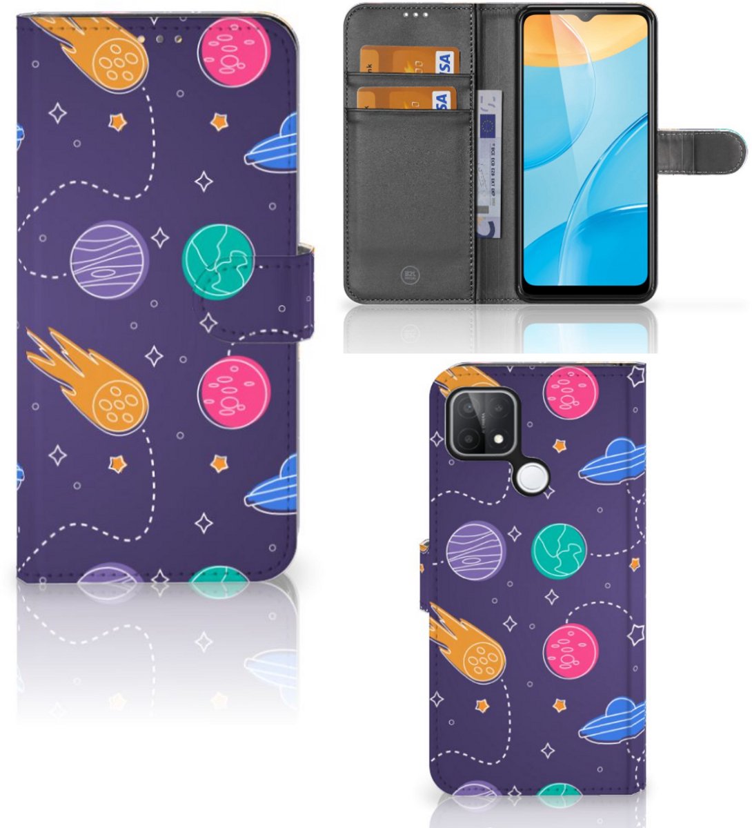 OPPO A15 Wallet Case met Pasjes Space